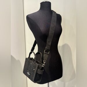 NWT Marc Jacobs The Crystal Canvas Crossbody Tote Bag - black crystal